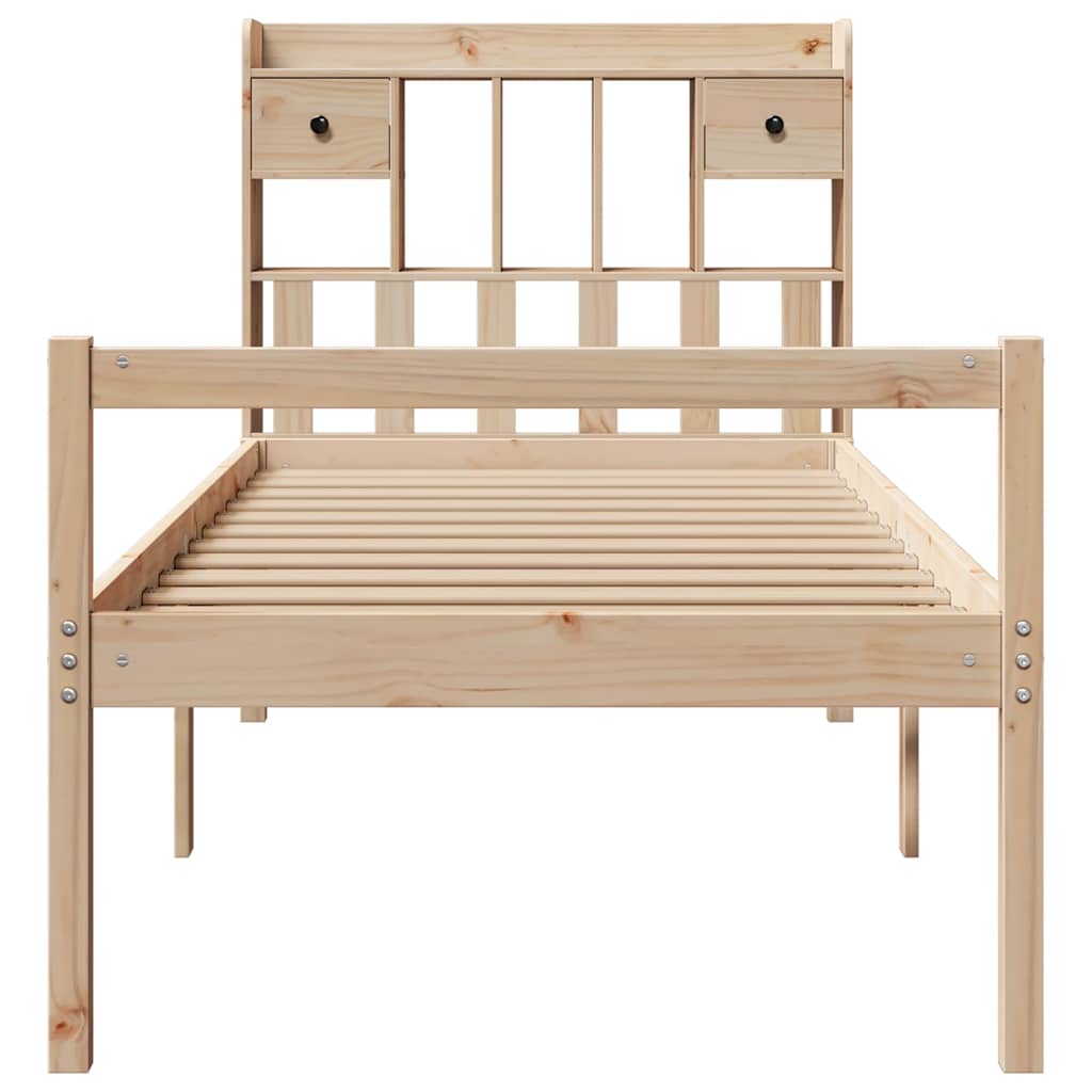 Bookcase Bed without Mattress 75x190 cm Small Single Solid Wood Pine