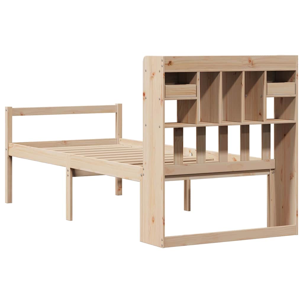 Bookcase Bed without Mattress 75x190 cm Small Single Solid Wood Pine