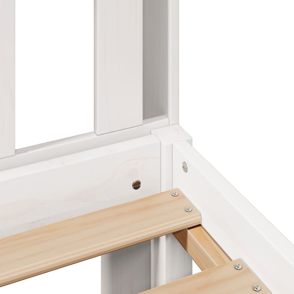 Bookcase Bed without Mattress White 160x200 cm Solid Wood Pine