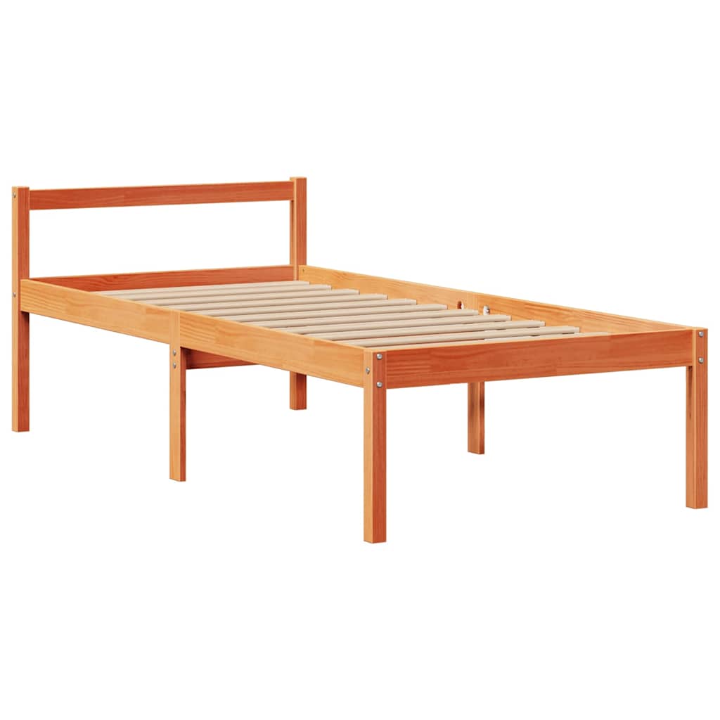 Bookcase Bed without Mattress Wax Brown 75x190 cm Small Single Solid Wood Pine