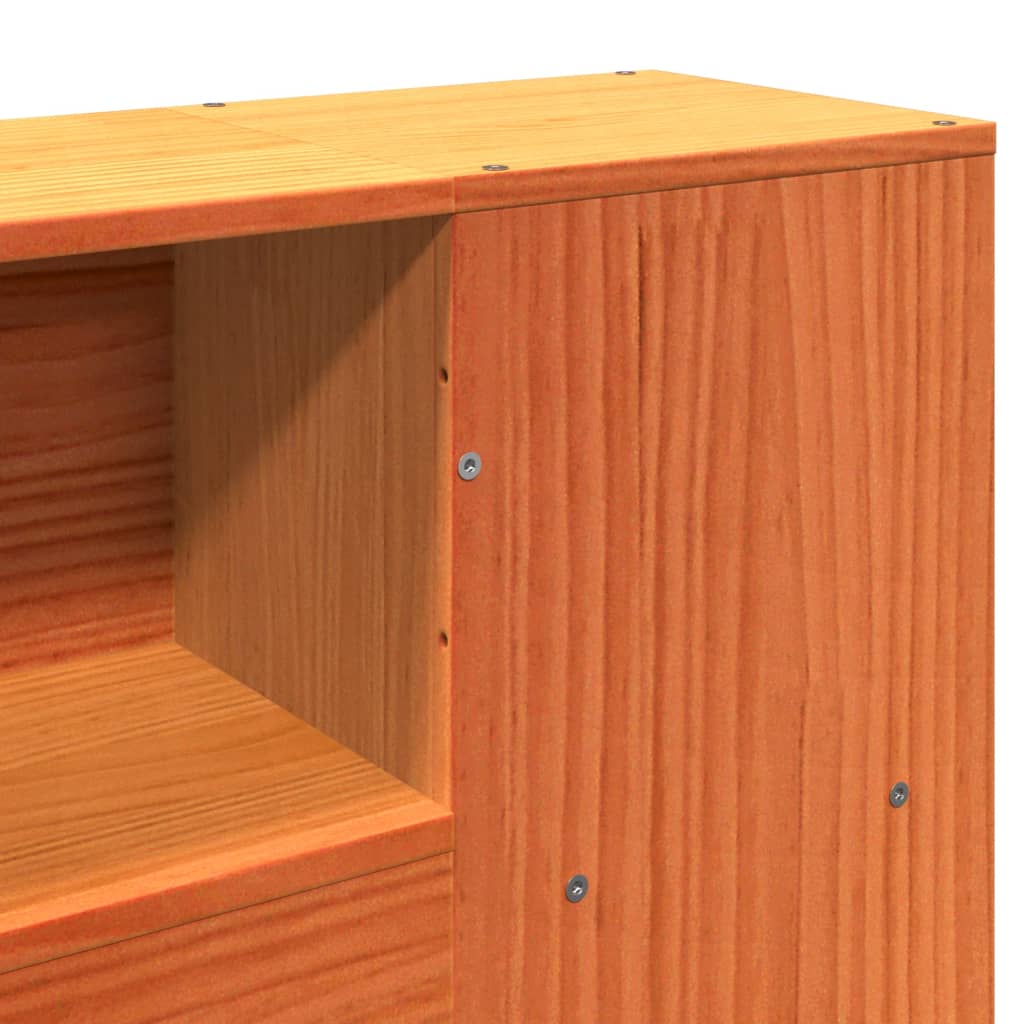 Bookcase Bed without Mattress Wax Brown 160x200 cm Solid Wood
