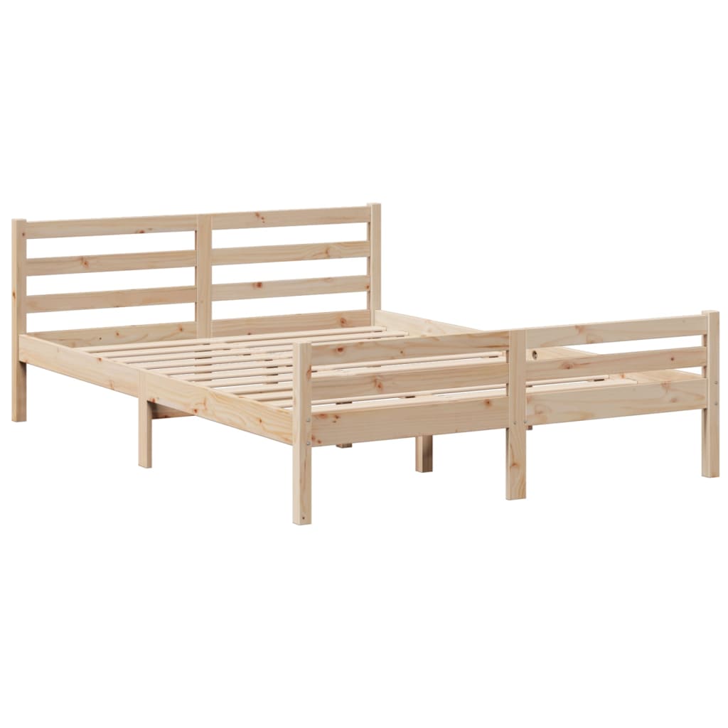 Bookcase Bed without Mattress 140x190cm Solid Wood Pine