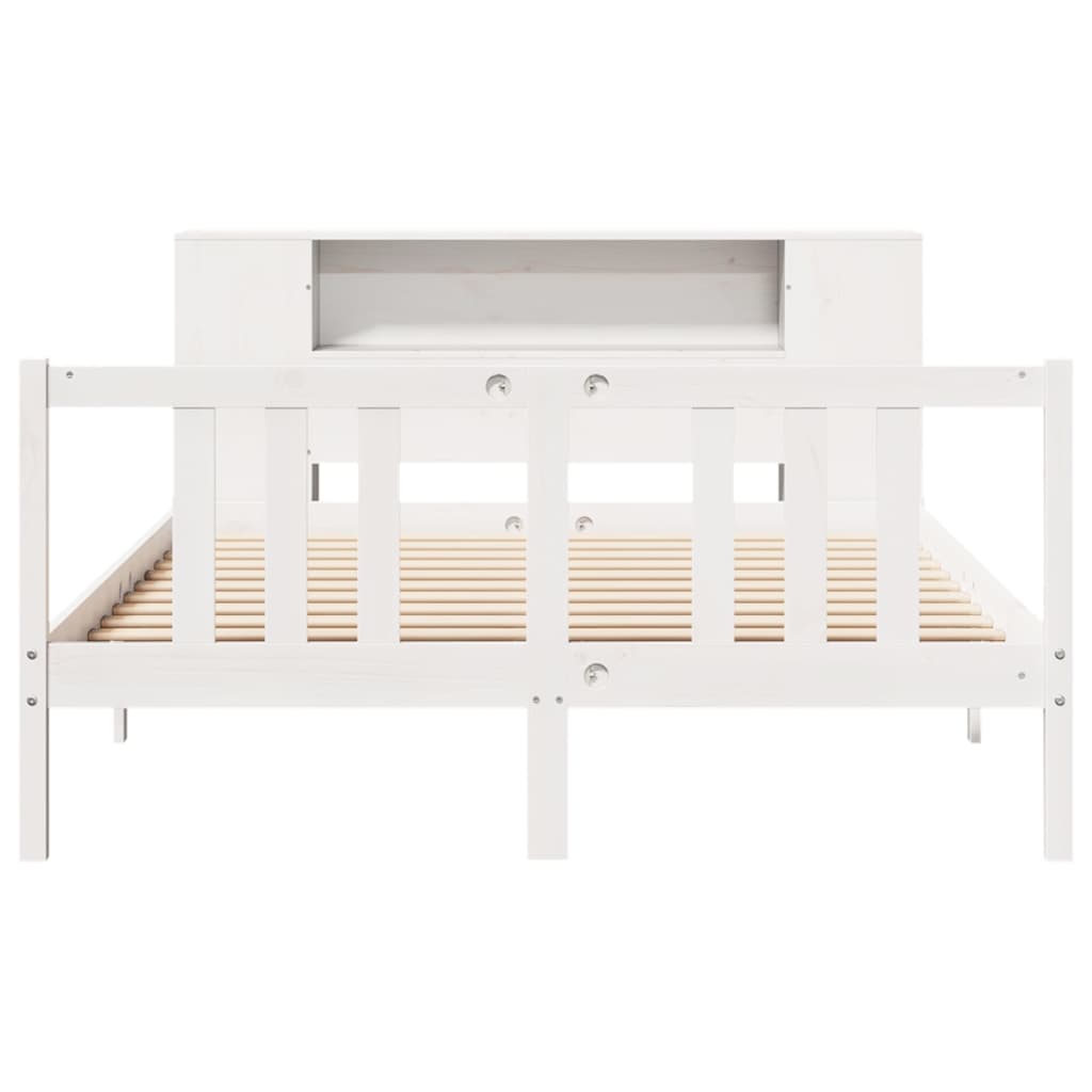 vidaXL Bookcase Bed without Mattress White 140x190cm Solid Wood Pine