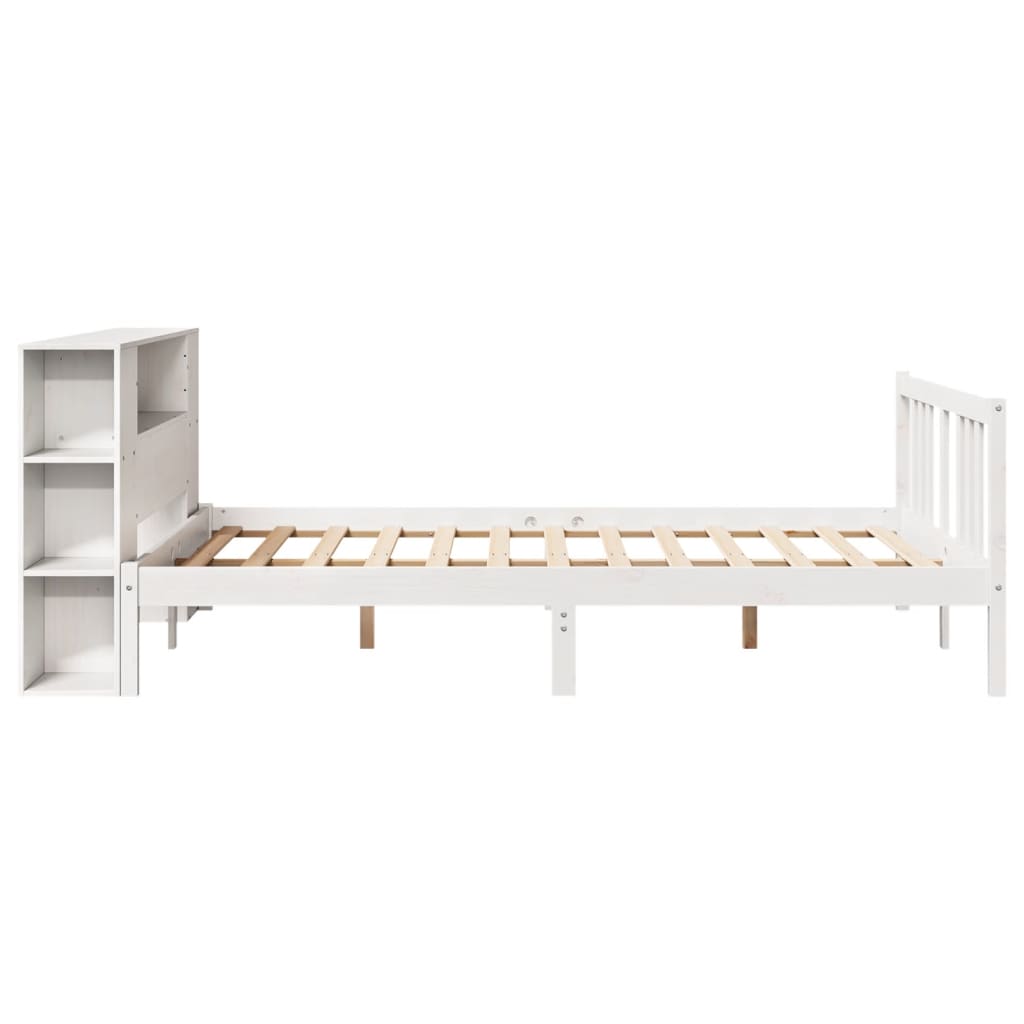 vidaXL Bookcase Bed without Mattress White 140x190cm Solid Wood Pine