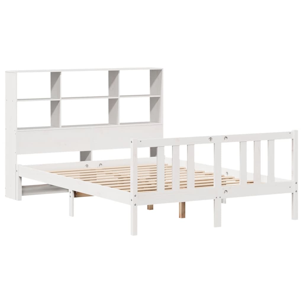 vidaXL Bookcase Bed without Mattress White 140x190cm Solid Wood Pine