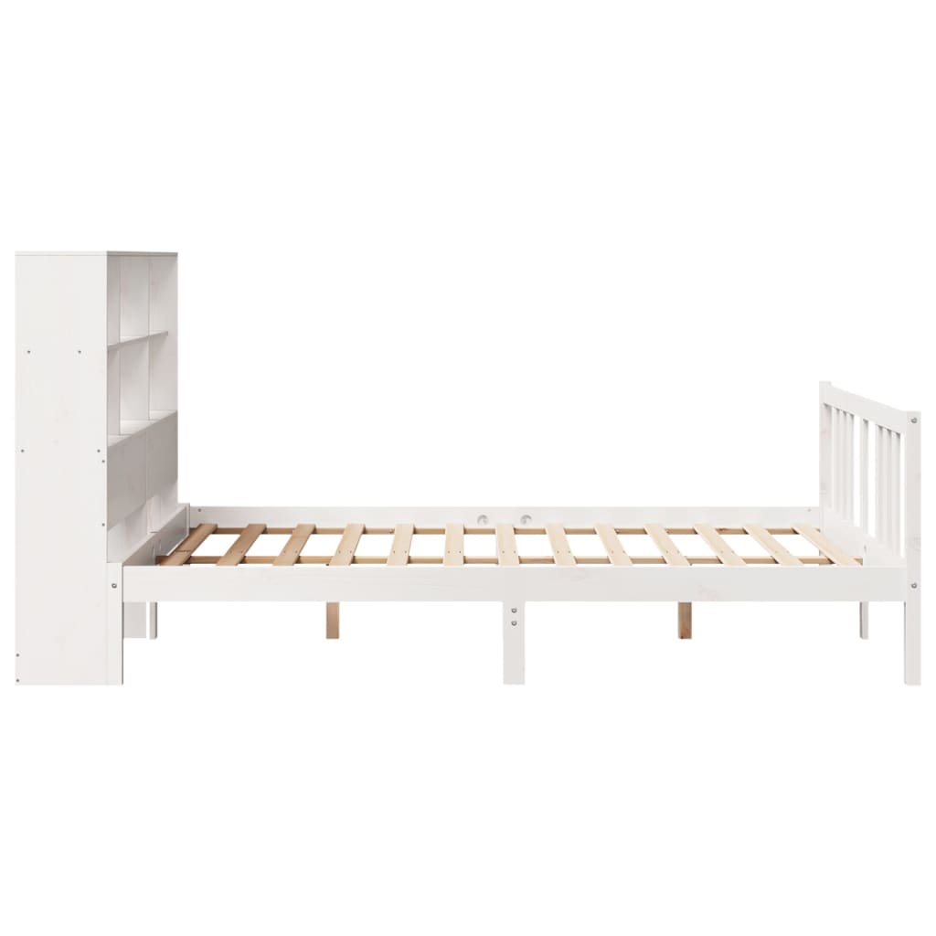 vidaXL Bookcase Bed without Mattress White 140x190cm Solid Wood Pine