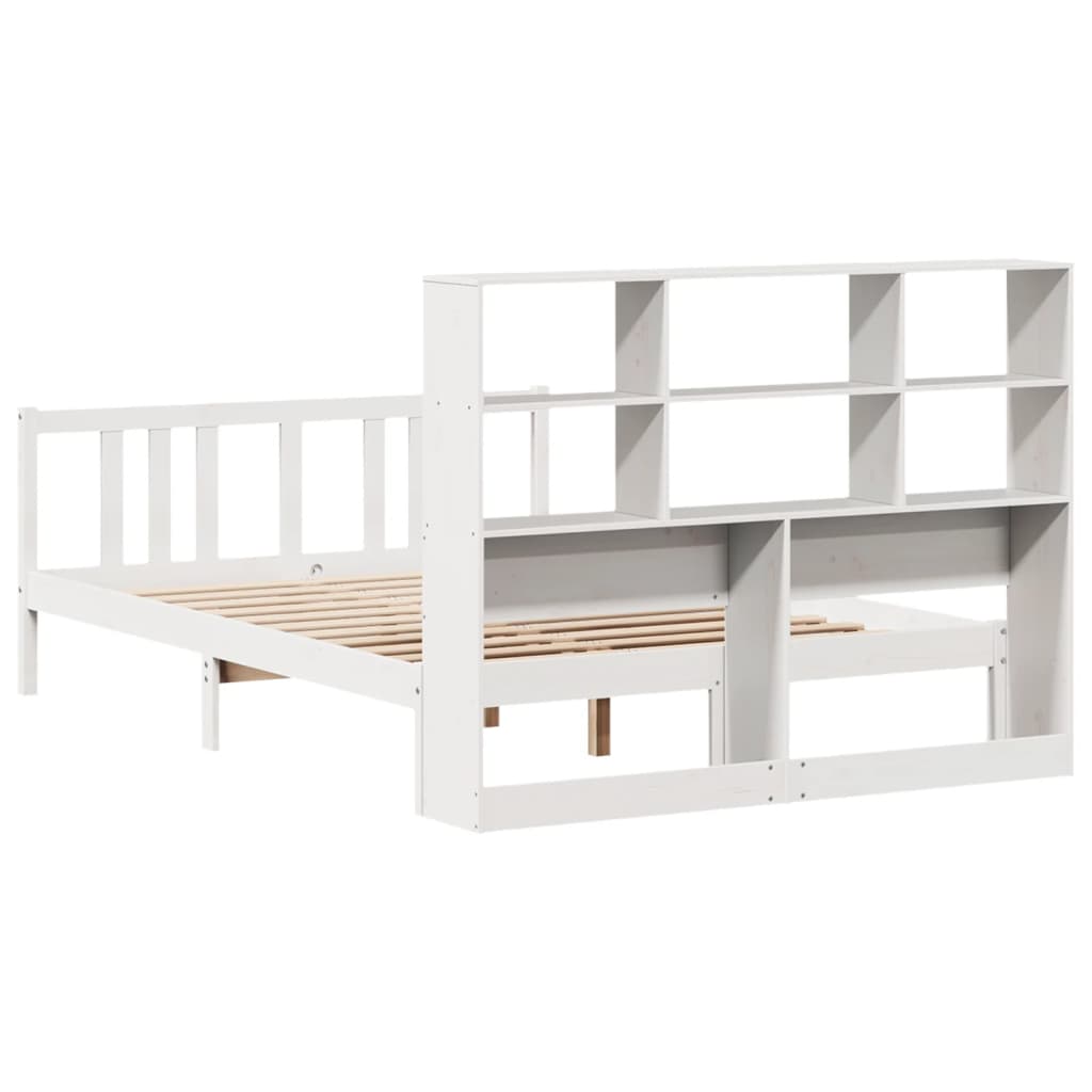 vidaXL Bookcase Bed without Mattress White 140x190cm Solid Wood Pine