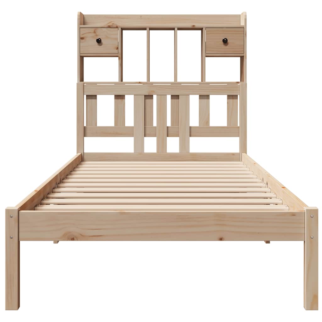 Bookcase Bed without Mattress 75x190 cm Small Single Solid Wood Pine