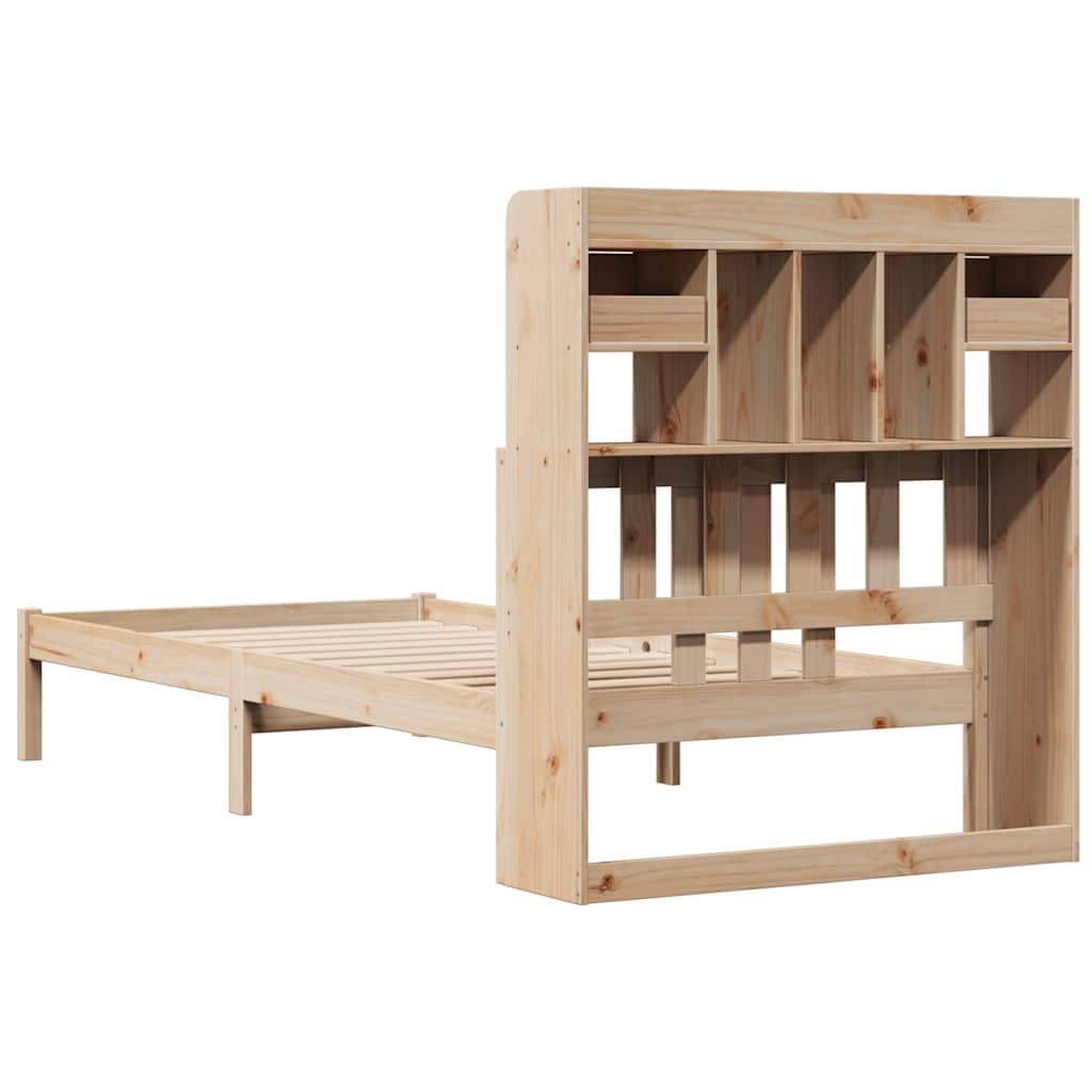 Bookcase Bed without Mattress 75x190 cm Small Single Solid Wood Pine