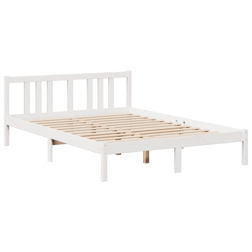 vidaXL Bookcase Bed without Mattress White 140x190 cm Solid Wood Pine