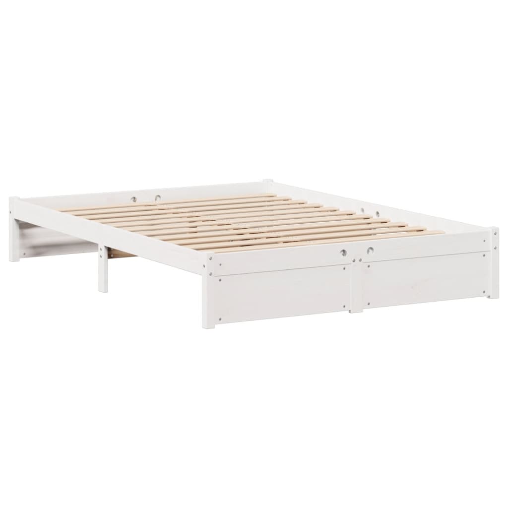 vidaXL Bookcase Bed without Mattress White 135x190cm Double Solid Wood Pine