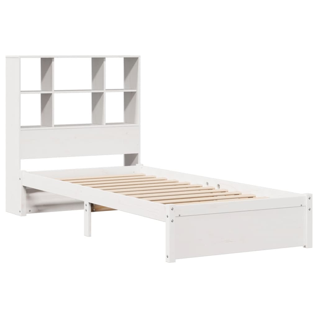 vidaXL Bookcase Bed without Mattress White 100x200cm Solid Wood Pine