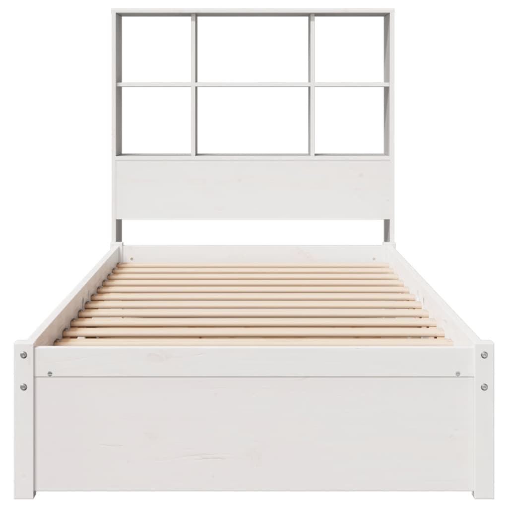 vidaXL Bookcase Bed without Mattress White 100x200cm Solid Wood Pine