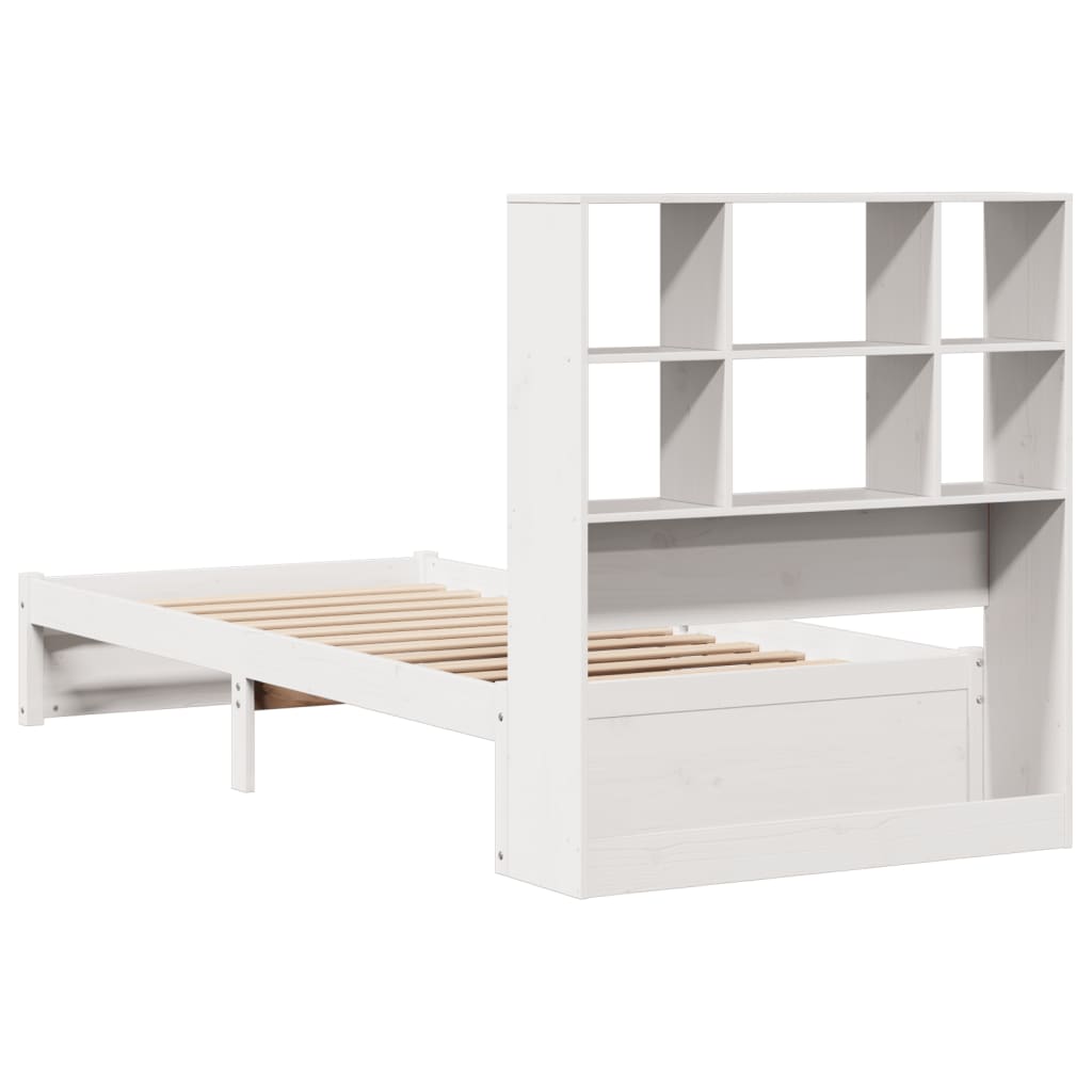 vidaXL Bookcase Bed without Mattress White 100x200cm Solid Wood Pine