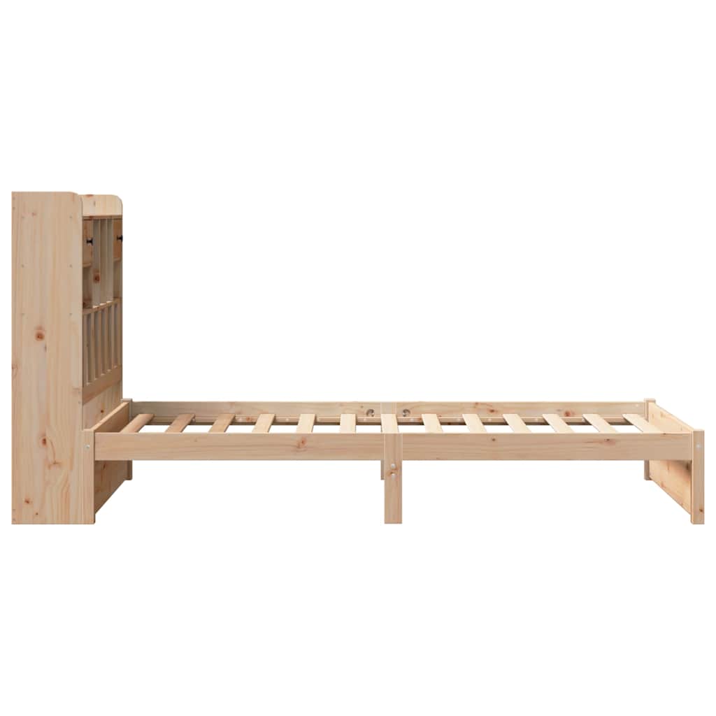 Bookcase Bed without Mattress 75x190cm Small Single Solid Wood Pine
