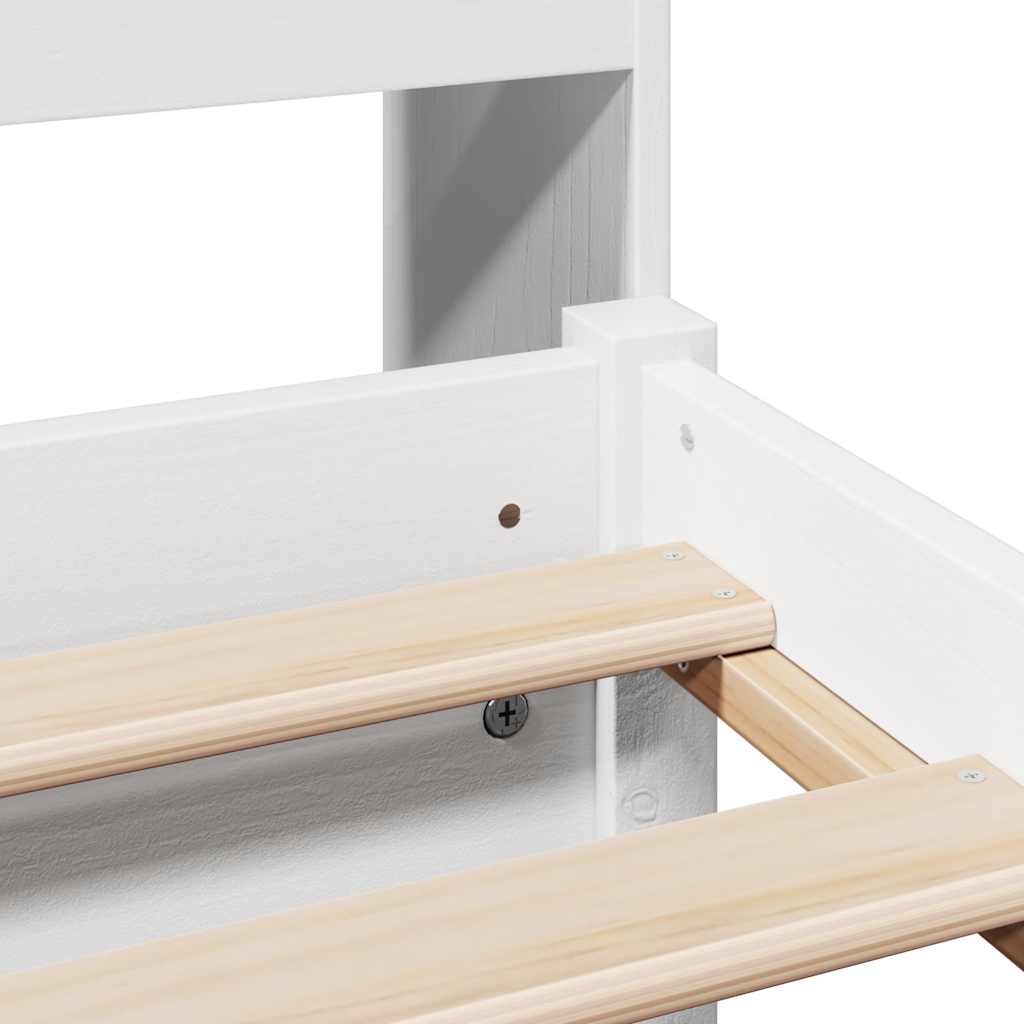 Bookcase Bed without Mattress White 75x190cm Small Single Solid Wood Pine