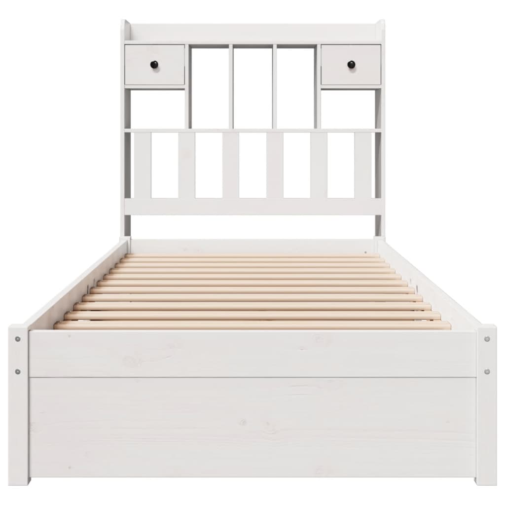 vidaXL Bookcase Bed without Mattress White 100x200cm Solid Wood Pine