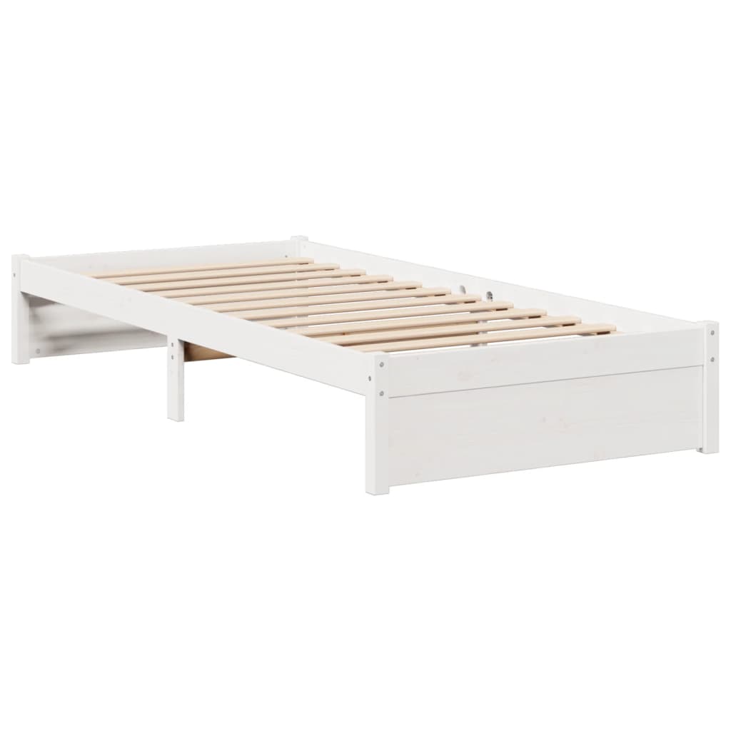 vidaXL Bookcase Bed without Mattress White 100x200cm Solid Wood Pine