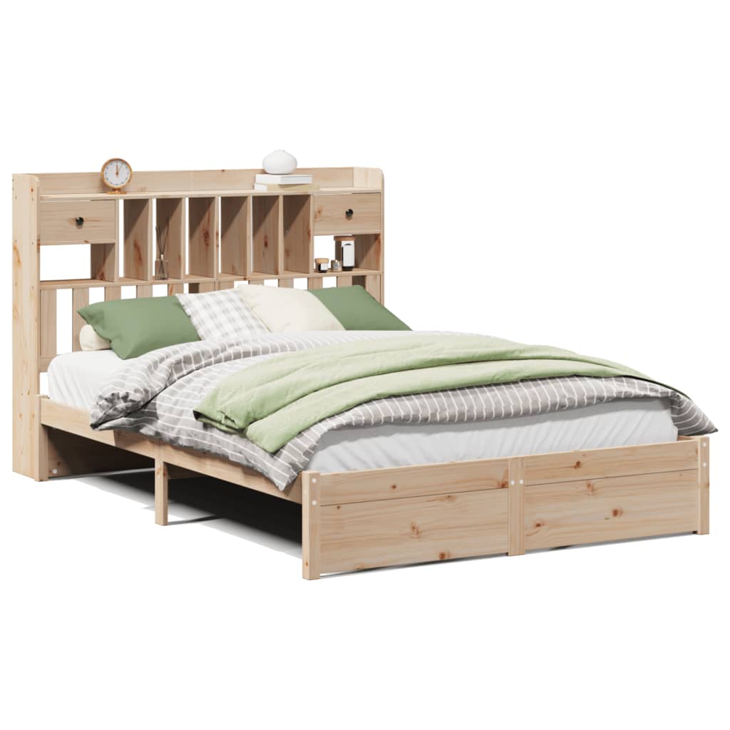 vidaXL Bookcase Bed without Mattress 140x200cm Solid Wood Pine