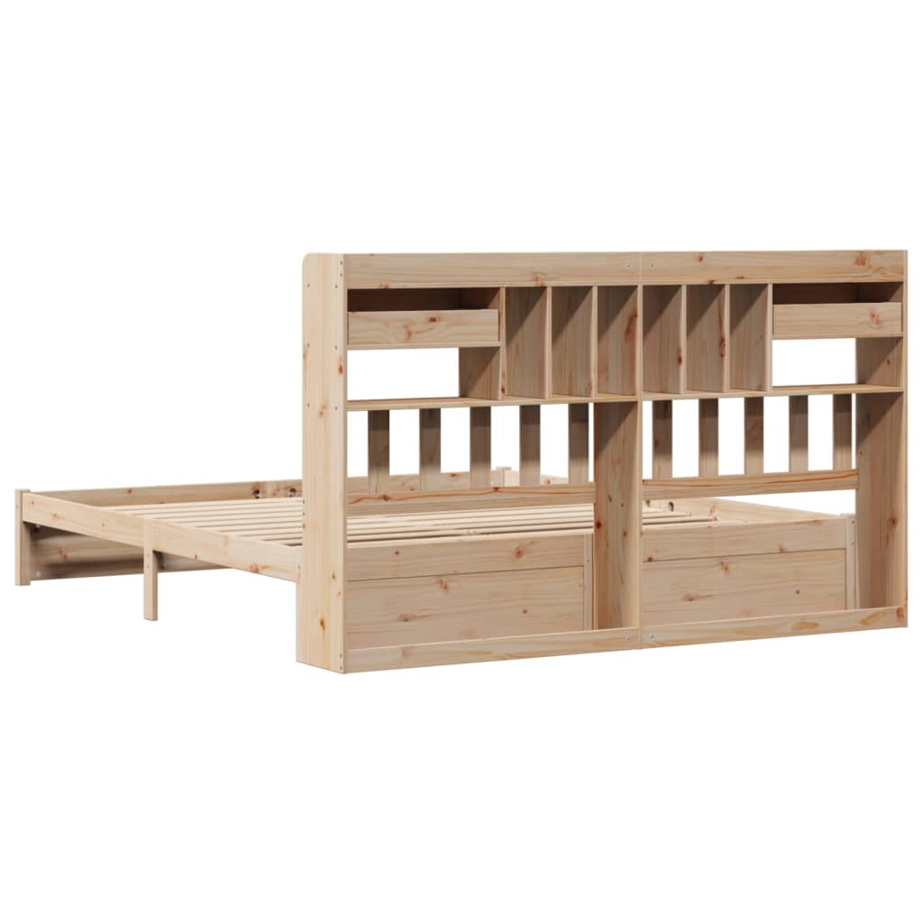 vidaXL Bookcase Bed without Mattress 200x200cm Solid Wood Pine