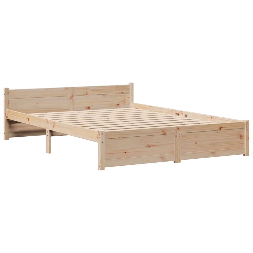 Bookcase Bed without Mattress 135x190cm Double Solid Wood Pine