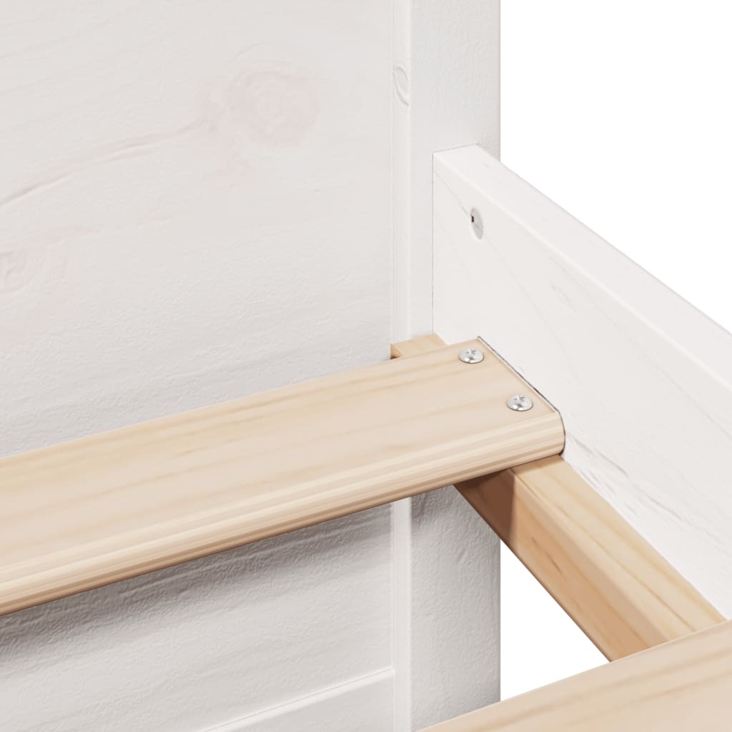 Bookcase Bed without Mattress White 140x190cm Solid Wood Pine