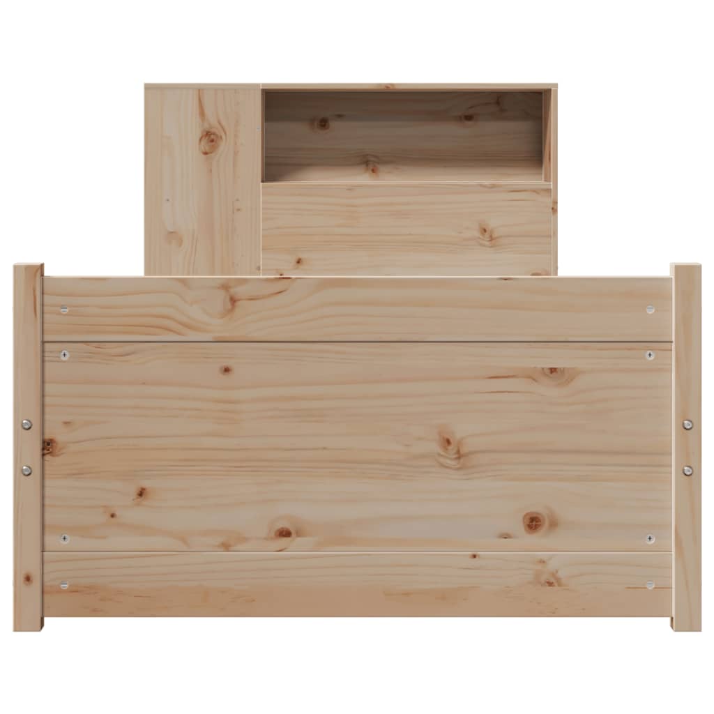 Bookcase Bed without Mattress 75x190cm Small Single Solid Wood Pine