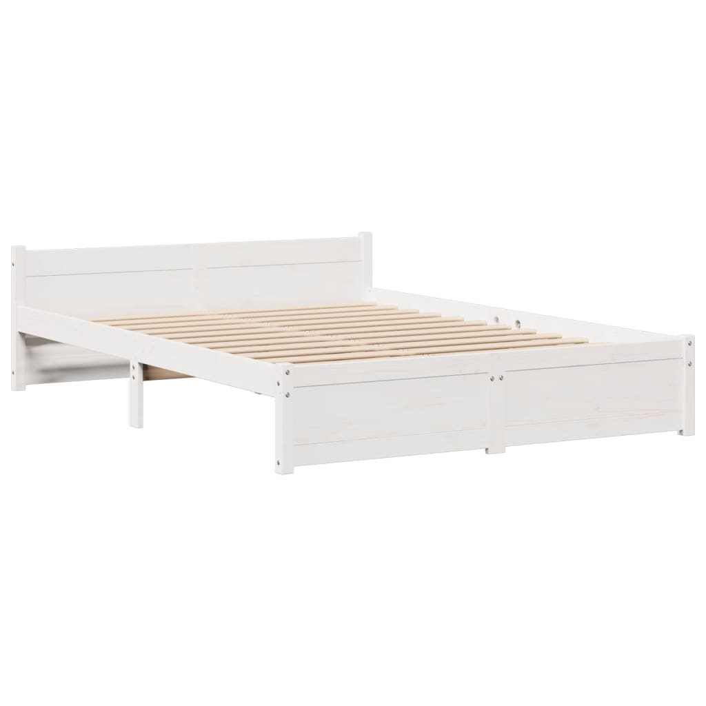 Bookcase Bed without Mattress White 140x190cm Solid Wood Pine