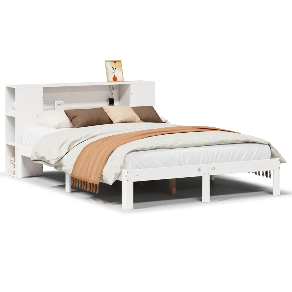 Bookcase Bed | White | Solid Pine Wood | Double | Bookcase Bed