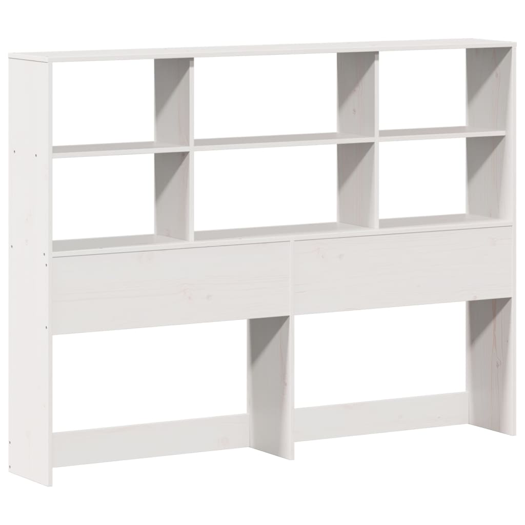 Bookcase Bed without Mattress White 140x190cm Solid Wood Pine