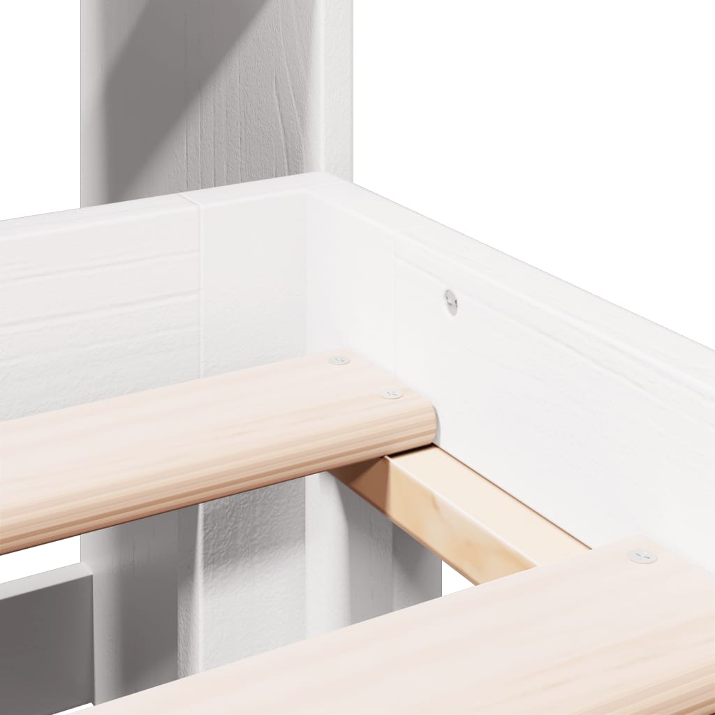 Bookcase Bed without Mattress White 140x190cm Solid Wood Pine