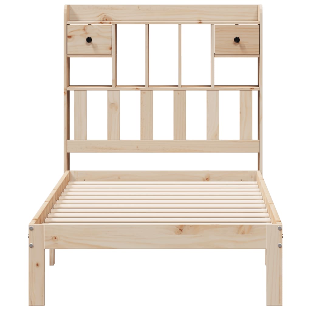 Bookcase Bed without Mattress 100x200cm Solid Wood Pine