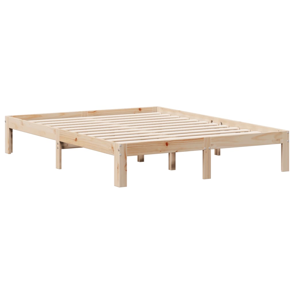 Bookcase Bed without Mattress 140x200cm Solid Wood Pine