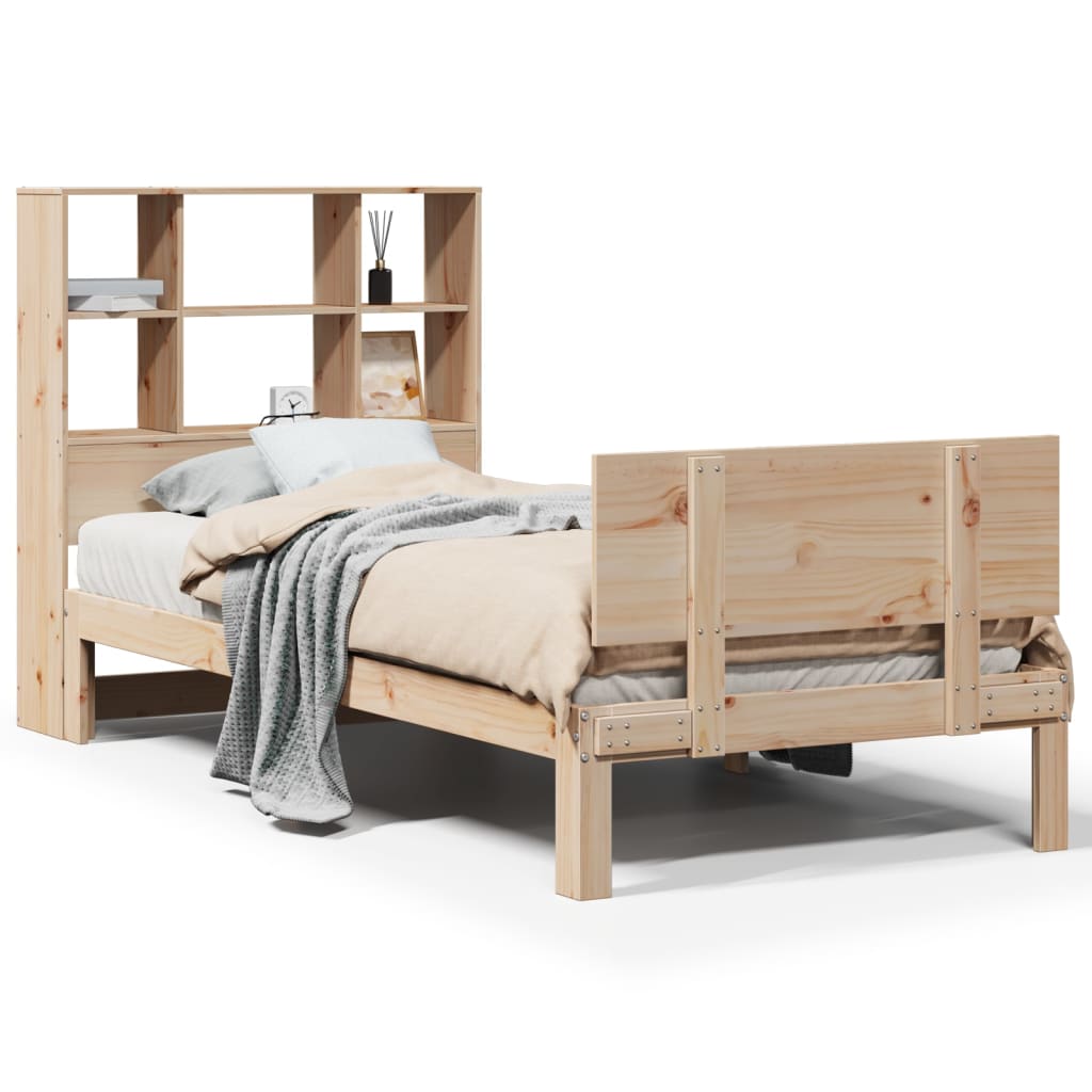 vidaXL Bookcase Bed without Mattress 75x190cm Small Single Solid Wood Pine