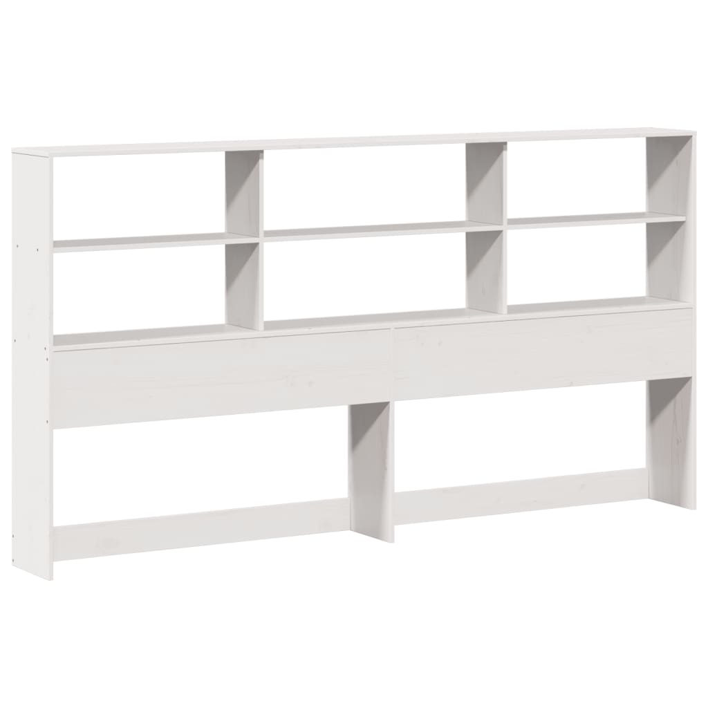 vidaXL Bookcase Bed without Mattress White 180x200 cm Super King Solid Wood Pine