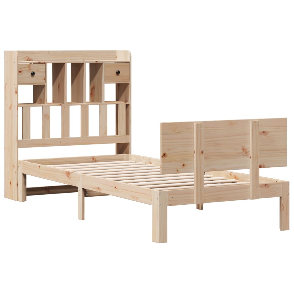 vidaXL Bookcase Bed without Mattress 75x190cm Solid Wood Pine