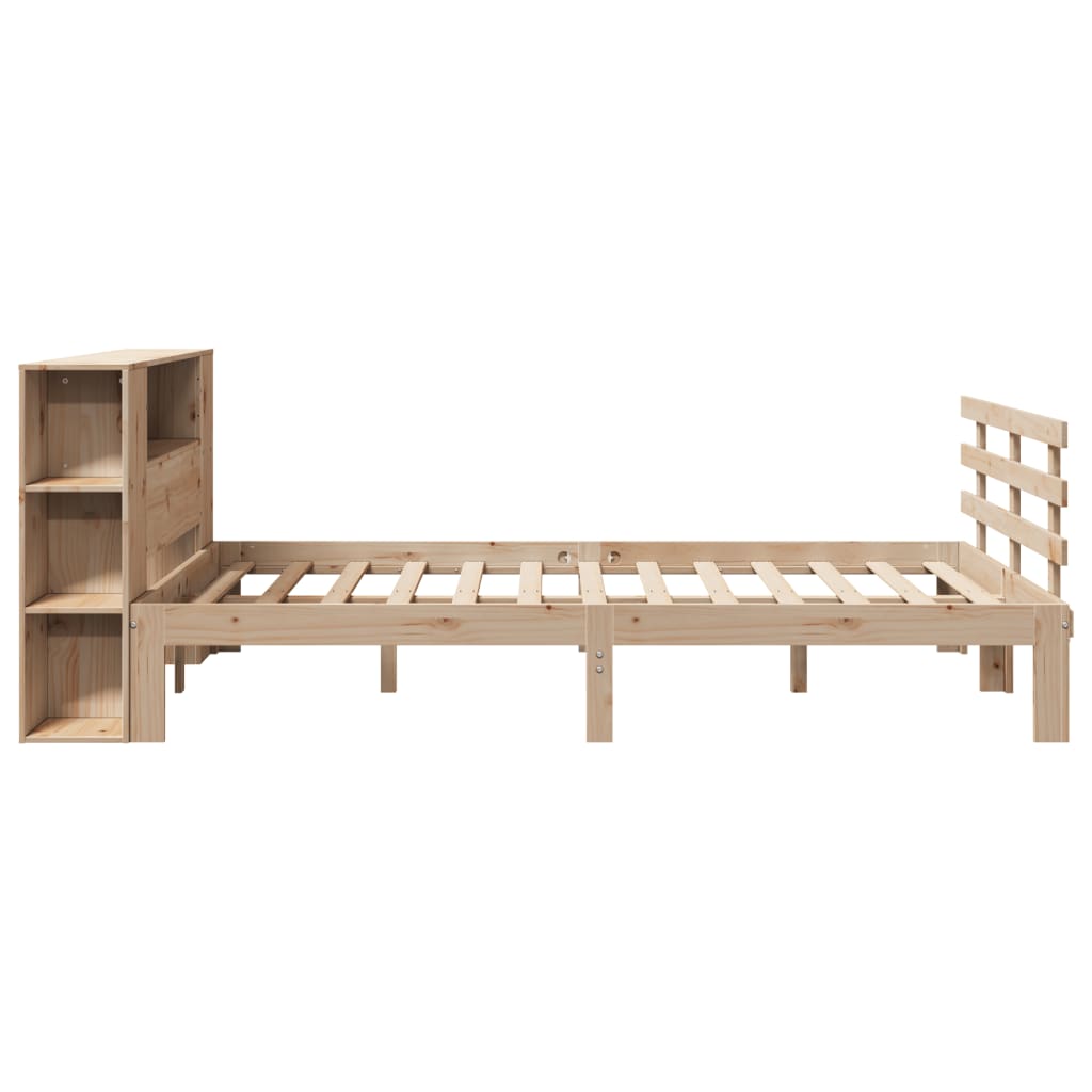 Bookcase Bed without Mattress 135x190 cm Double Solid Wood Pine