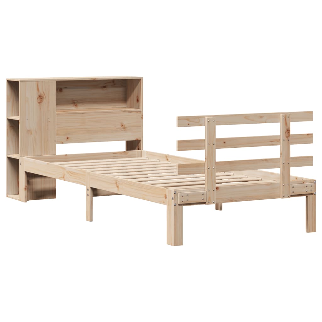 Bookcase Bed without Mattress 75x190 cm Small Single Solid Wood Pine
