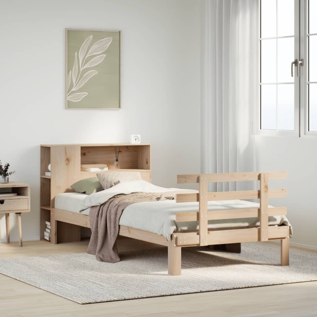 Bookcase Bed without Mattress 75x190 cm Small Single Solid Wood Pine