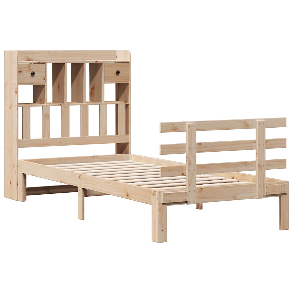 Bookcase Bed without Mattress 75x190 cm Small Single Solid Wood Pine
