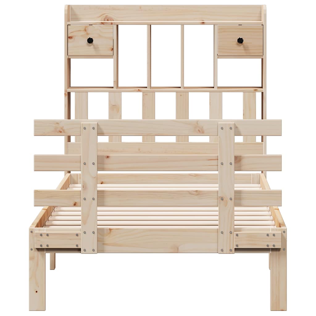 Bookcase Bed without Mattress 90x190 cm Single Solid Wood Pine
