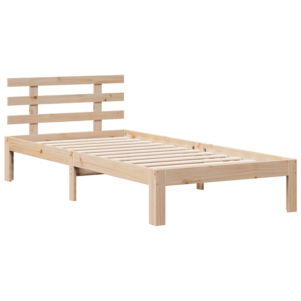 Bookcase Bed without Mattress 90x190 cm Single Solid Wood Pine