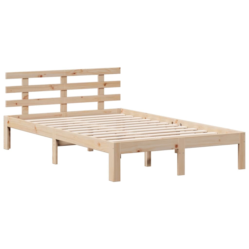 Bookcase Bed without Mattress 135x190 cm Double Solid Wood Pine