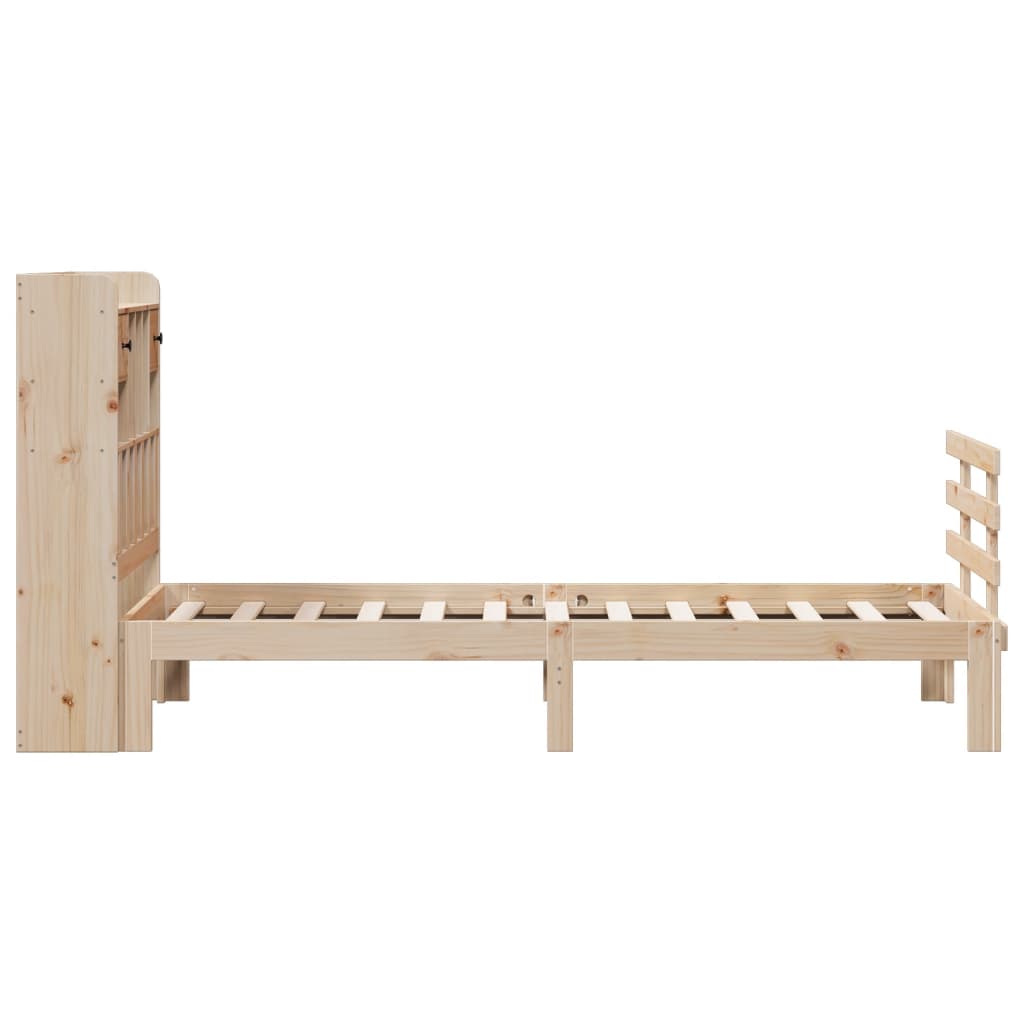 Bookcase Bed without Mattress 90x200cm Solid Wood Pine