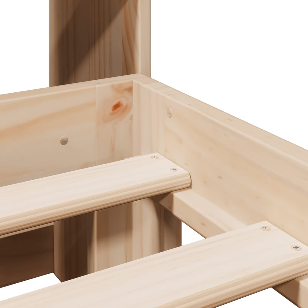 Bookcase Bed without Mattress 140x200 cm Solid Wood Pine