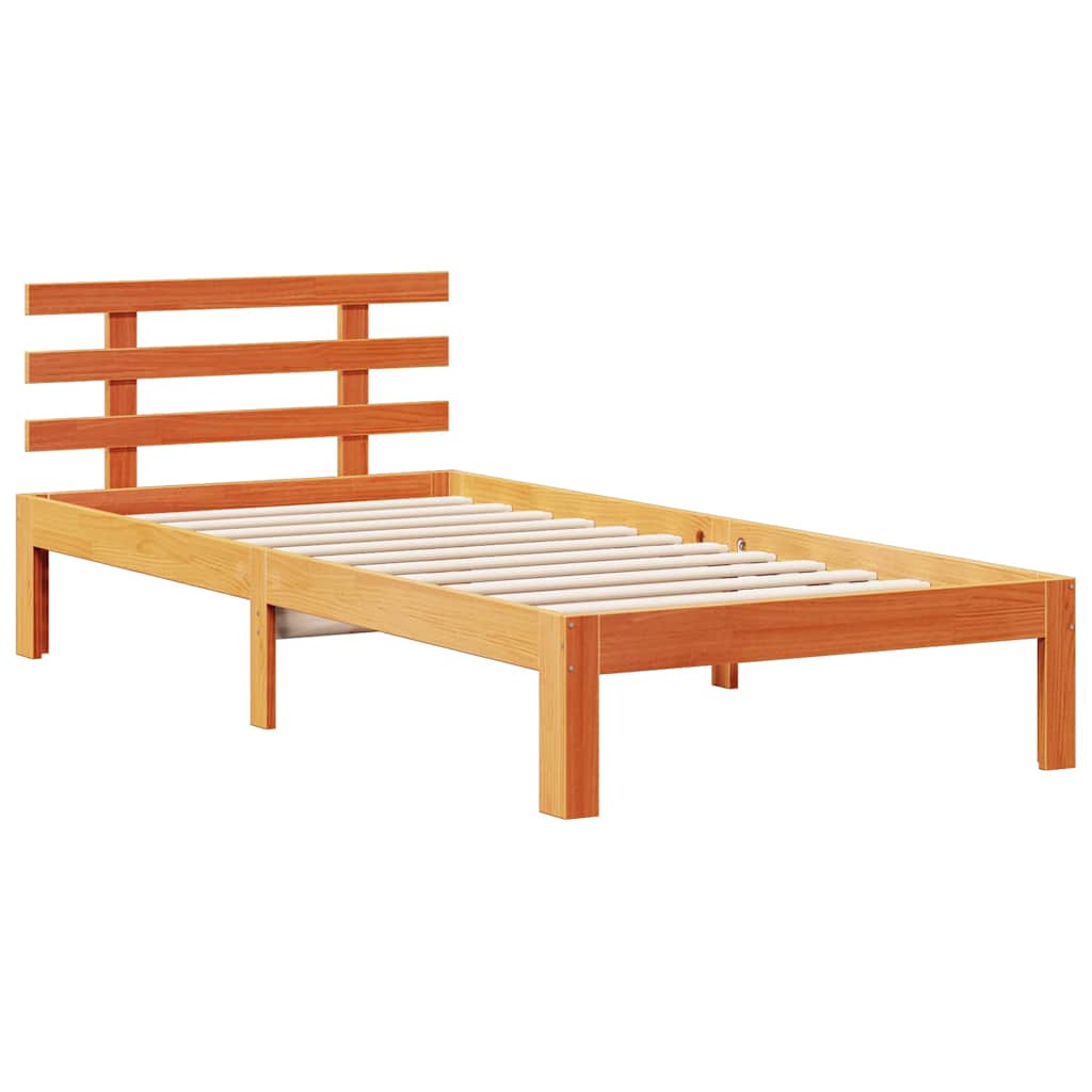 Bookcase Bed without Mattress Wax Brown 75x190 cm Small Single Solid Wood Pine