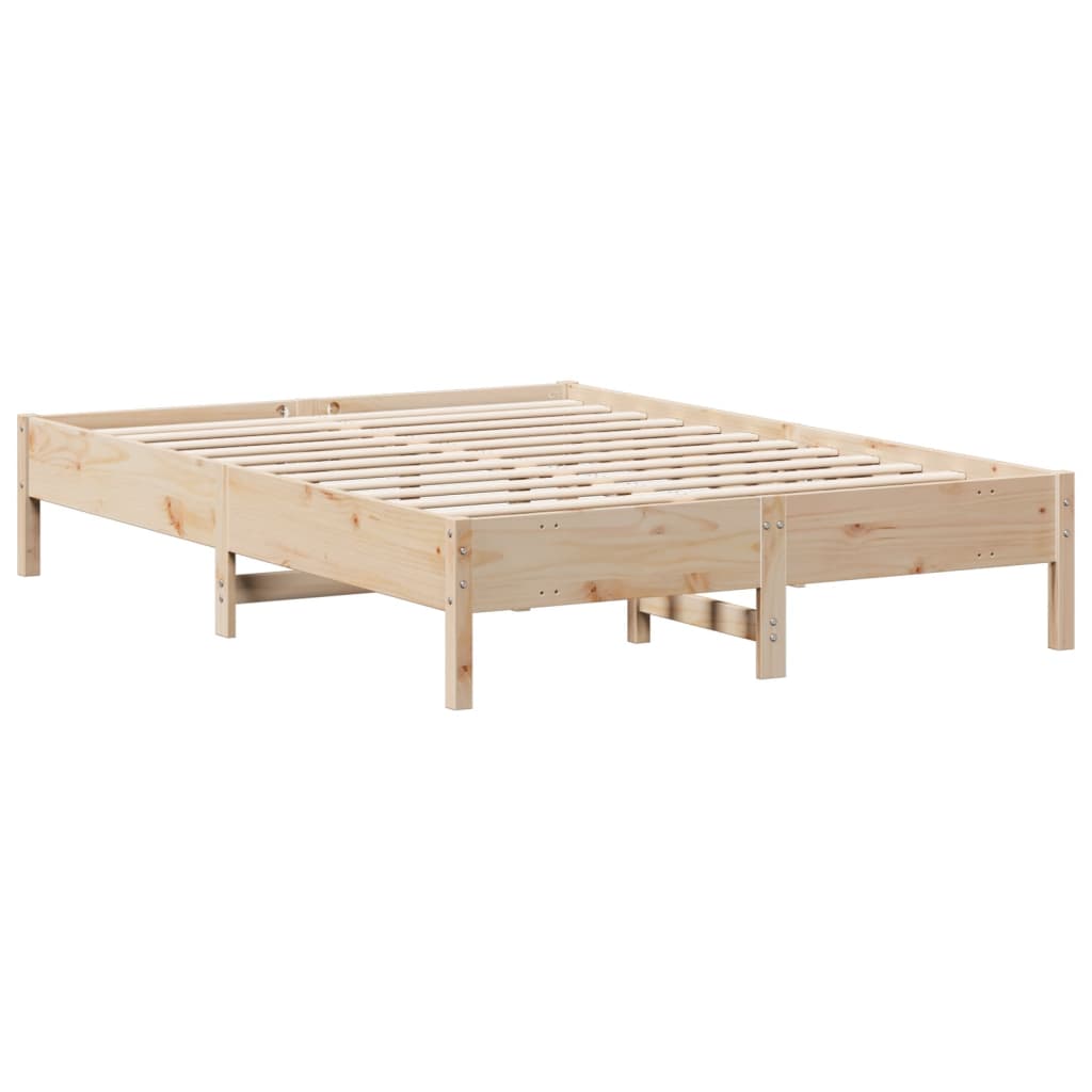 Bookcase Bed without Mattress 140x200 cm Solid Wood Pine