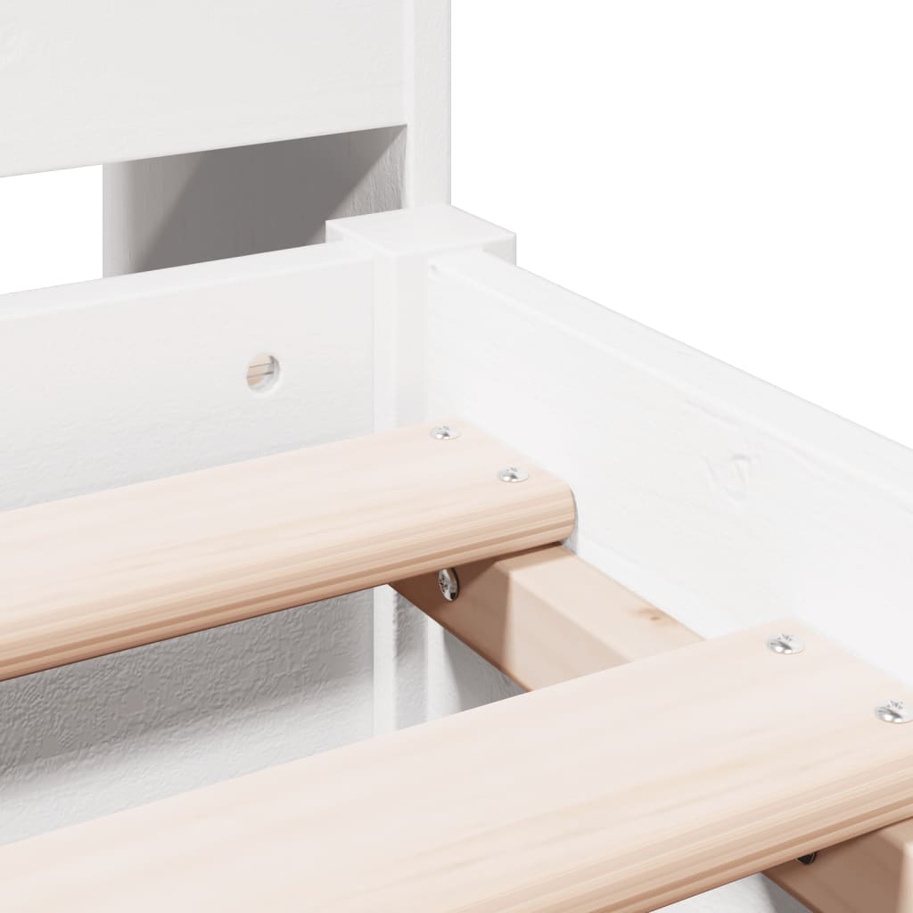 Bookcase Bed without Mattress White 140x200 cm Solid Wood Pine