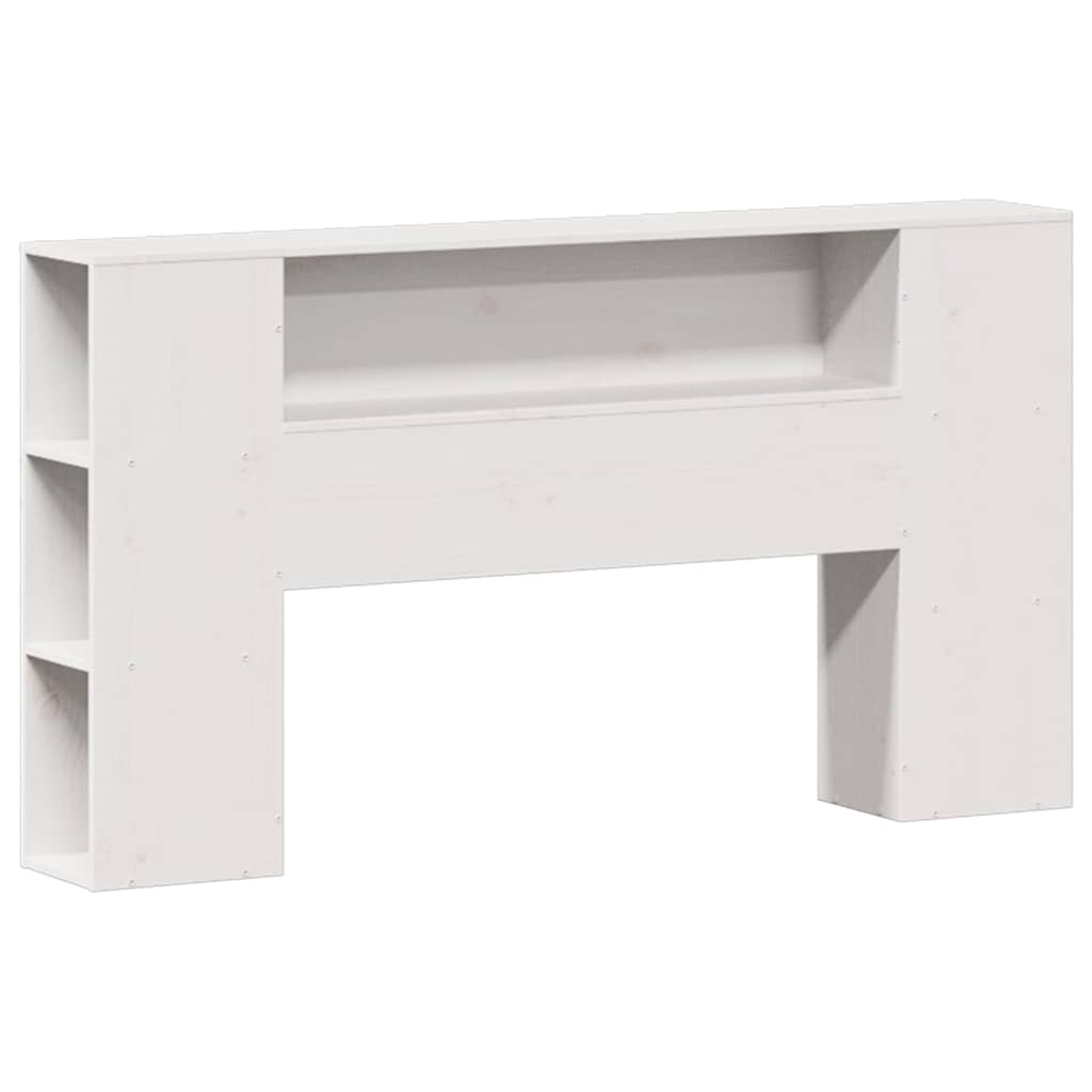 Bookcase Bed without Mattress White 150x200 cm King Size Solid Wood Pine