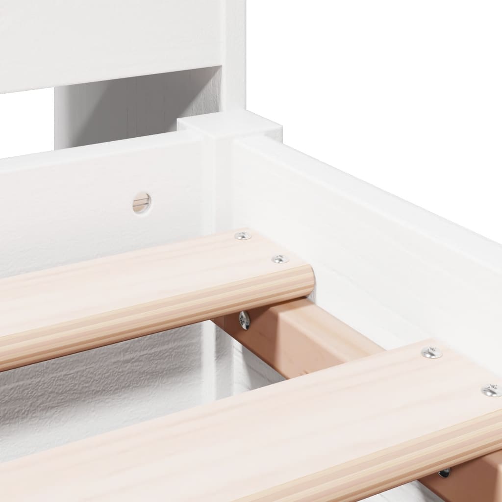 Bookcase Bed without Mattress White 135x190cm Double Solid Wood Pine